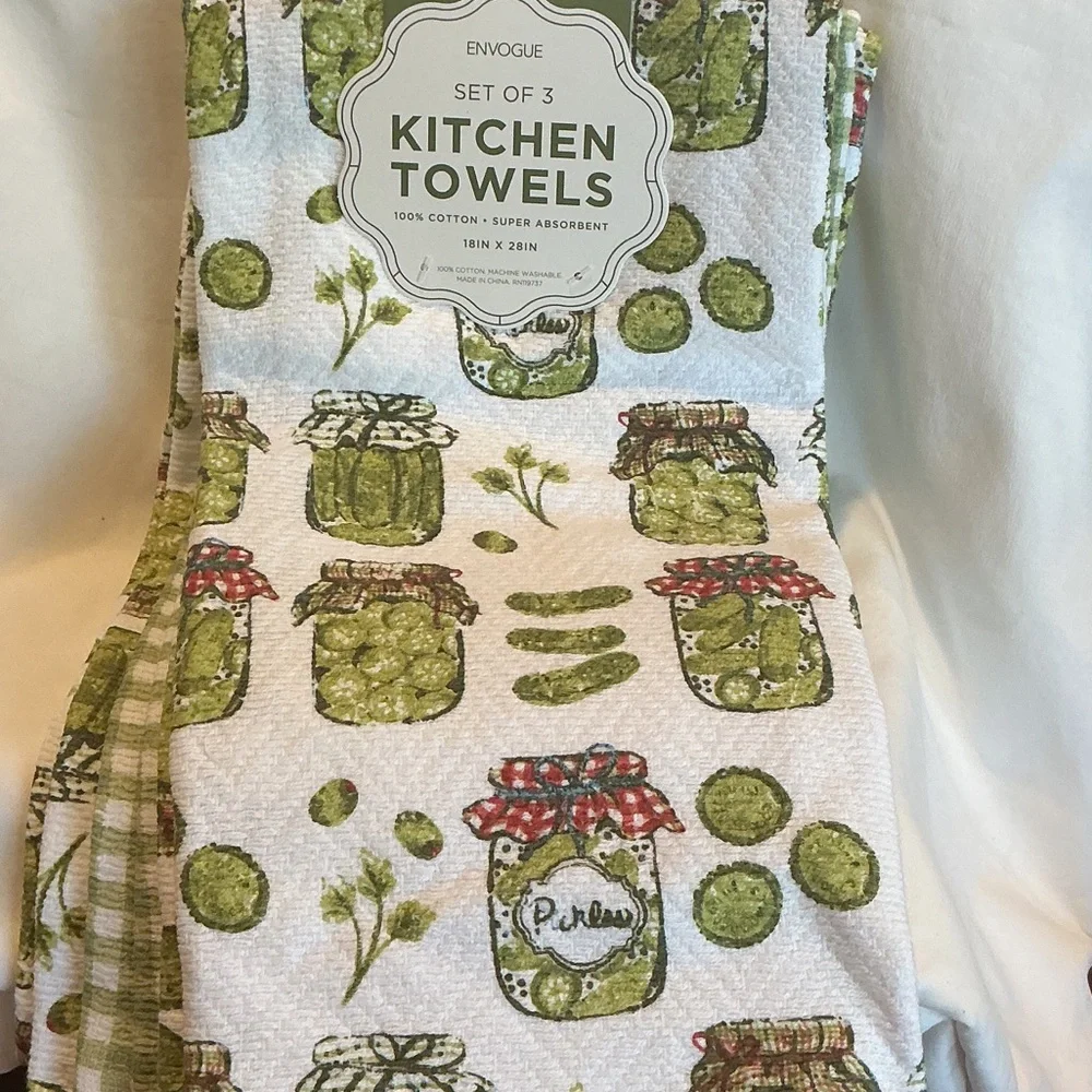 Pickle Kitchen Towels - Set of 3